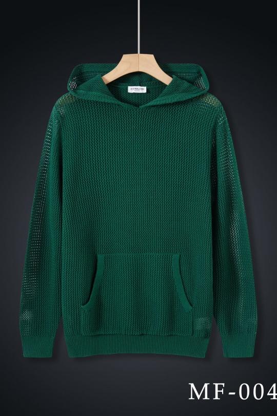 Maglione uomo con cappuccio verde
