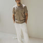 Camicia a maniche corte beige